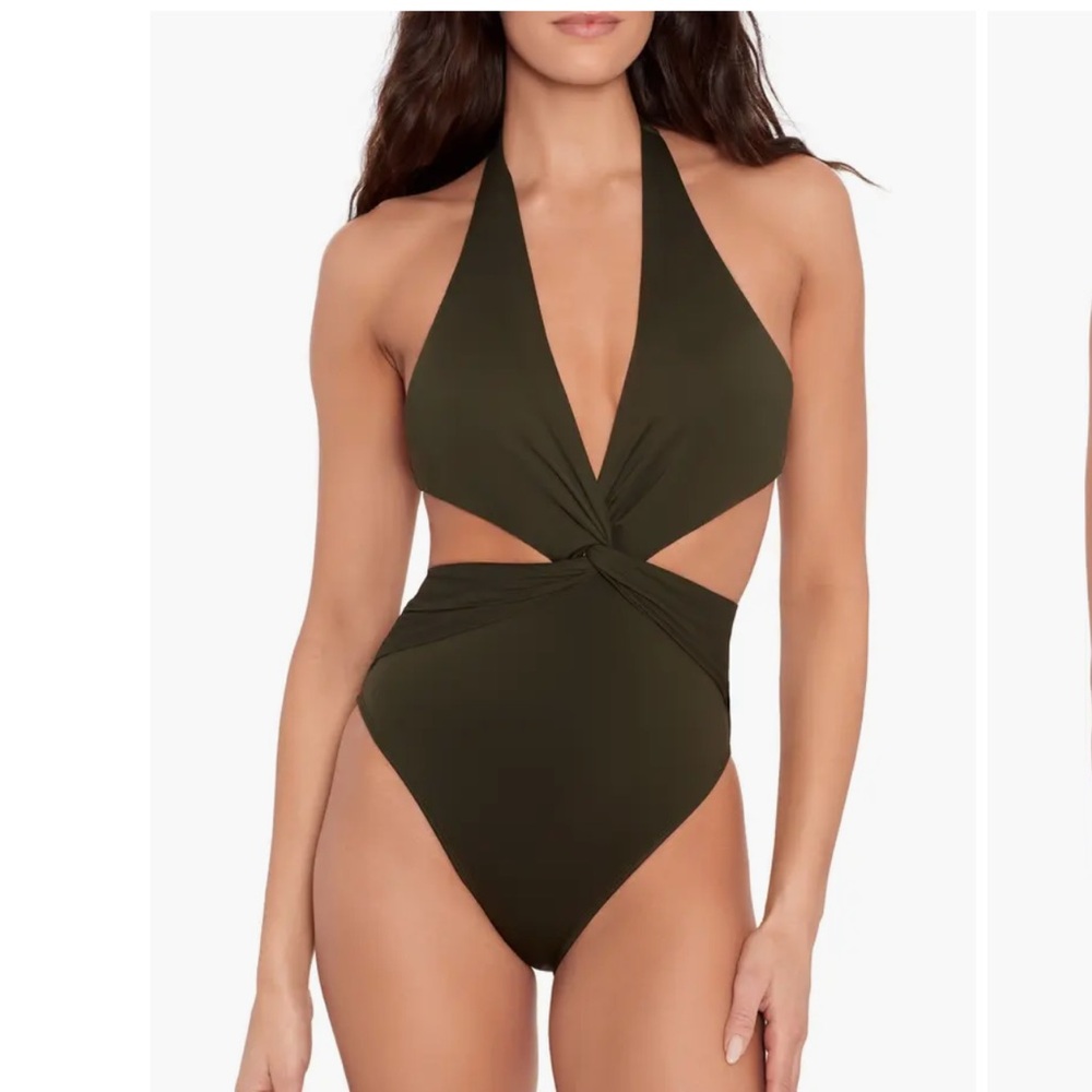 Ralph Lauren Cutout Twist One Piece Halter Swimsuit size 6